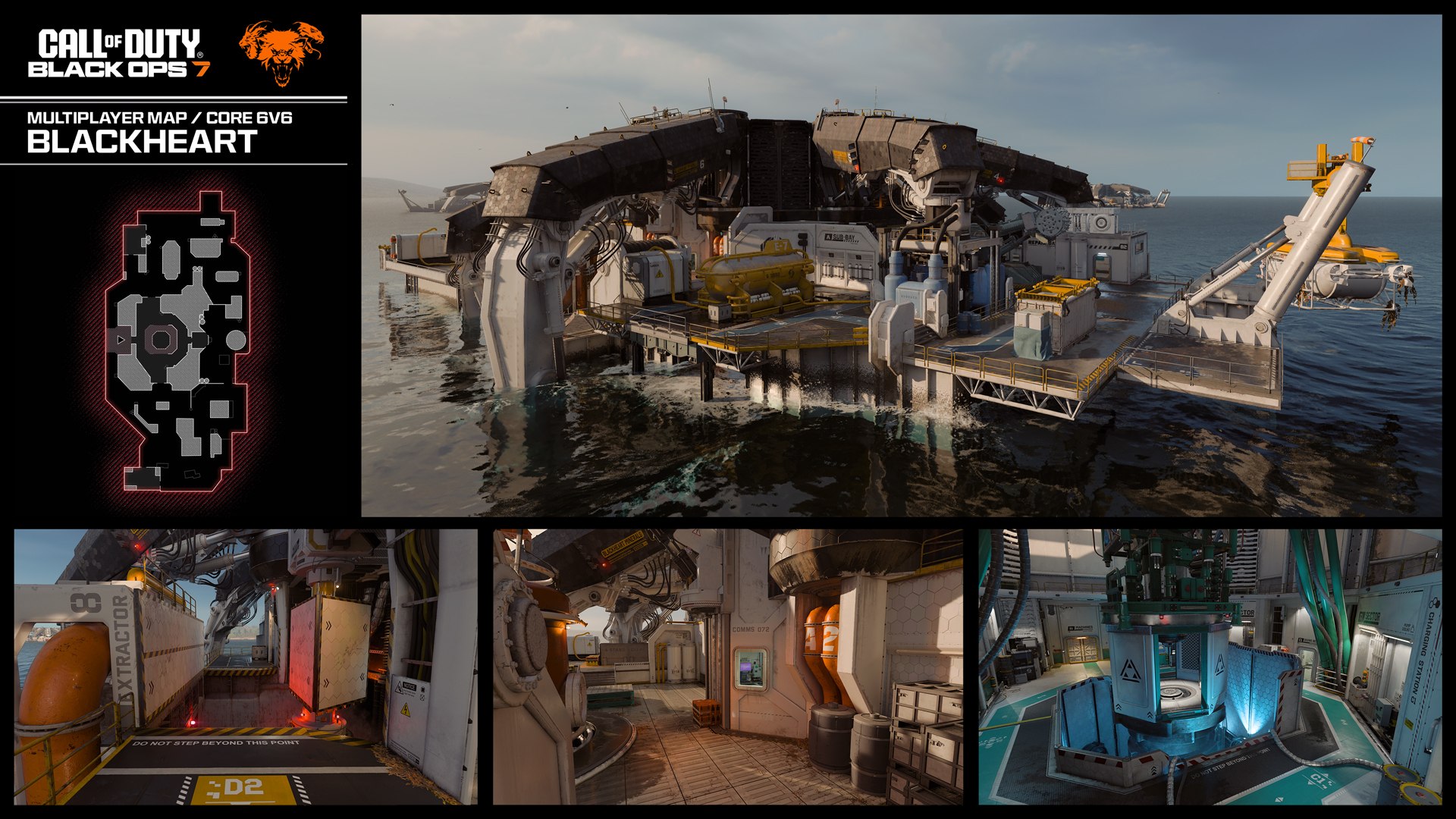 Blackheart en Black Ops 7 — plano del mapa (minimapa) y vistas oficiales