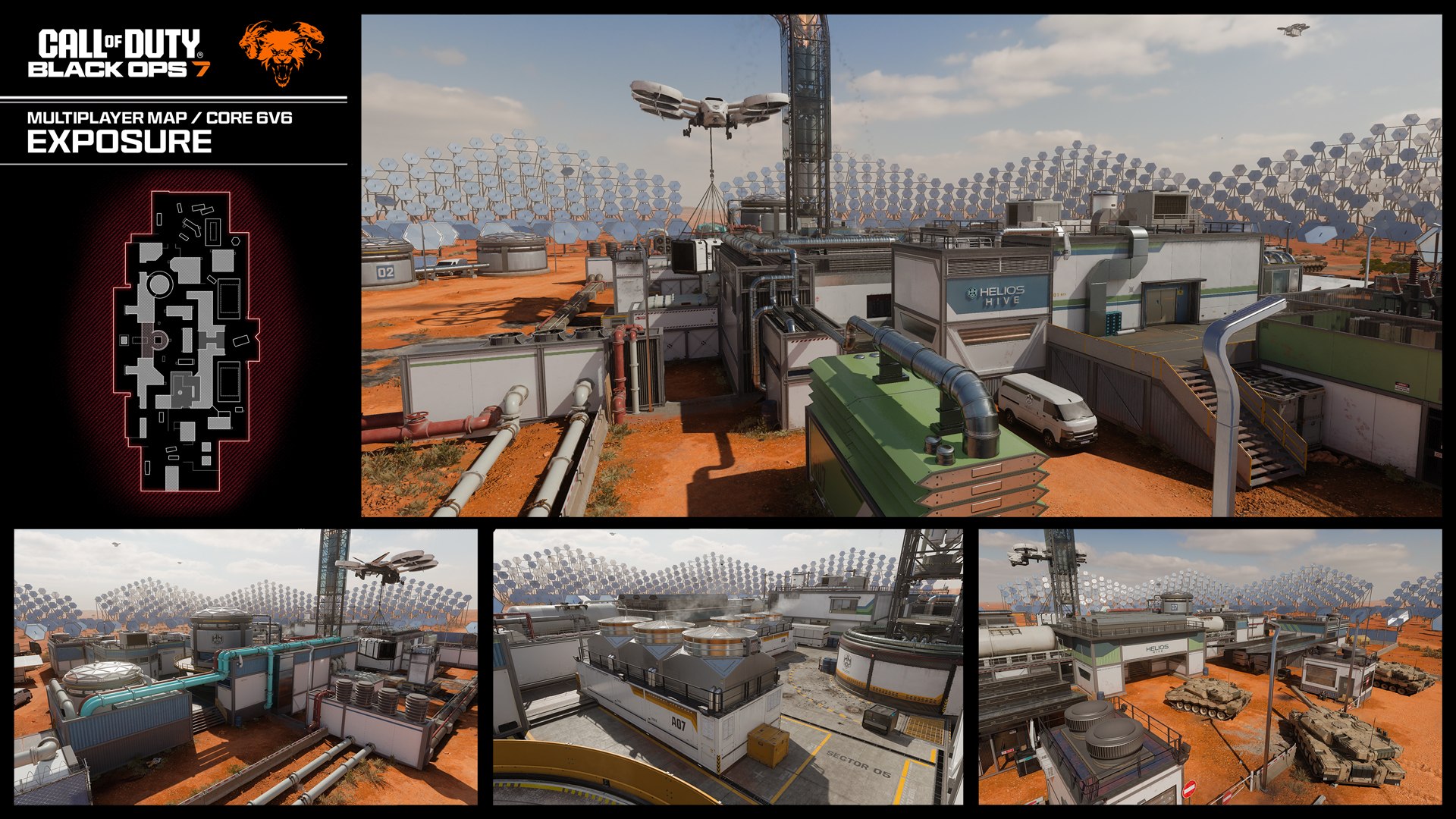 Exposure en Black Ops 7 — plano del mapa (minimapa) y vistas oficiales