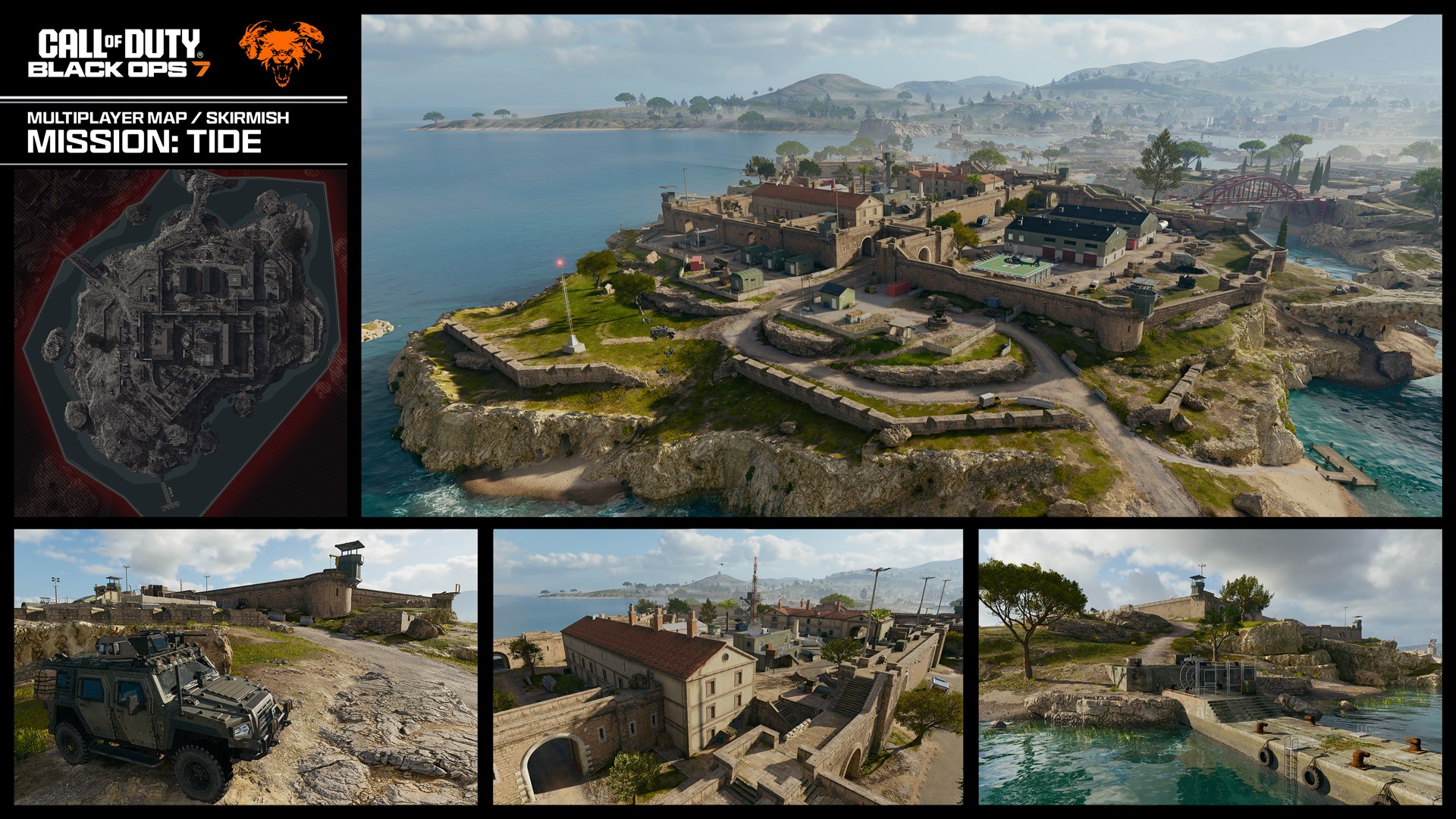 Mission: Tide en Black Ops 7 — plano del mapa (minimapa) y vistas oficiales