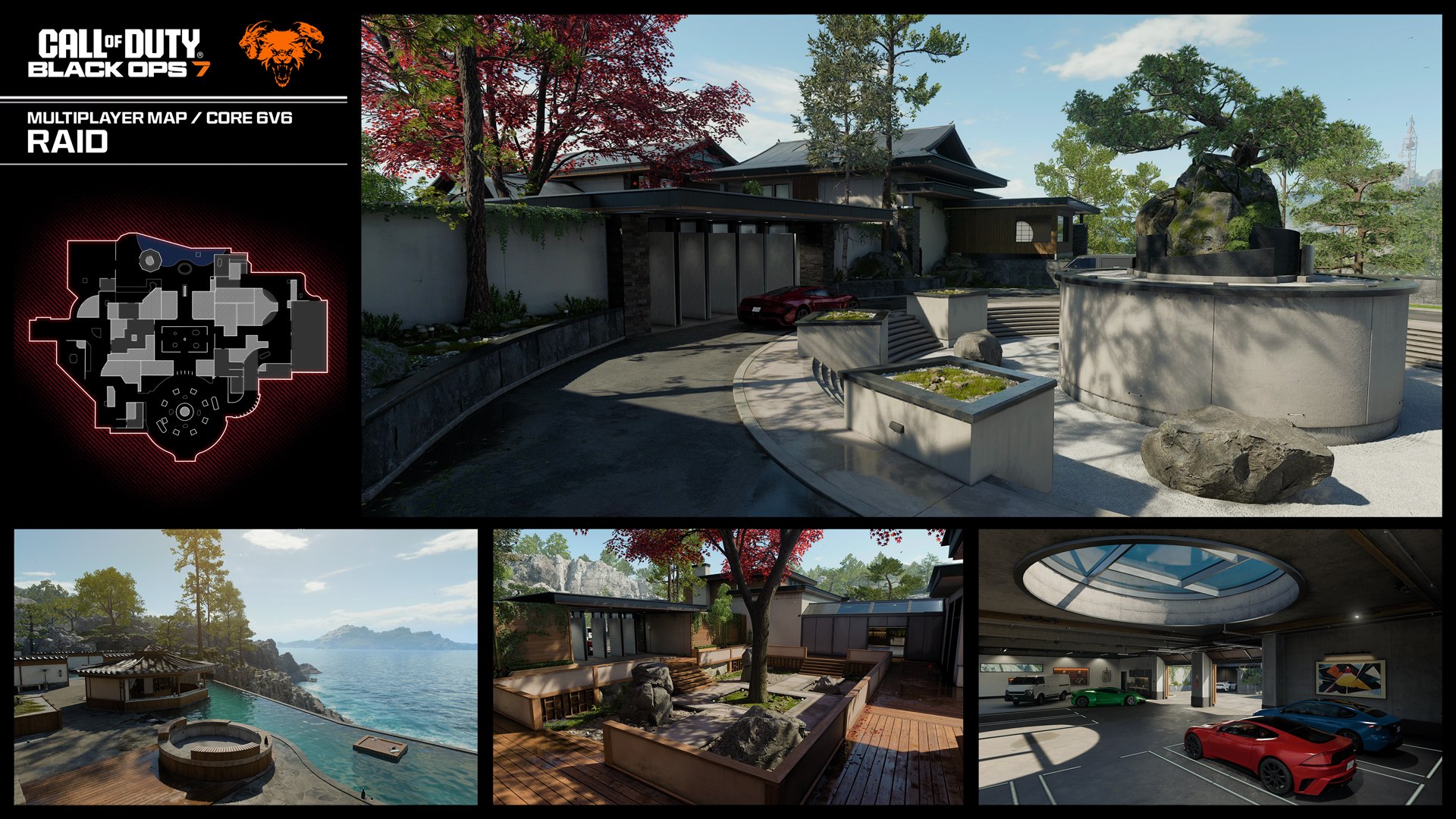 Raid en Black Ops 7 — plano del mapa (minimapa) y vistas oficiales