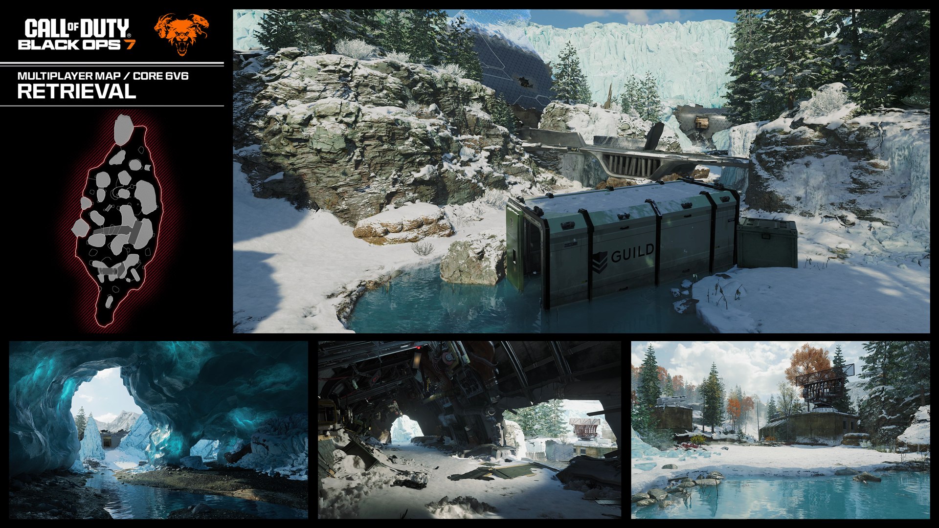 Retrieval en Black Ops 7 — plano del mapa (minimapa) y vistas oficiales