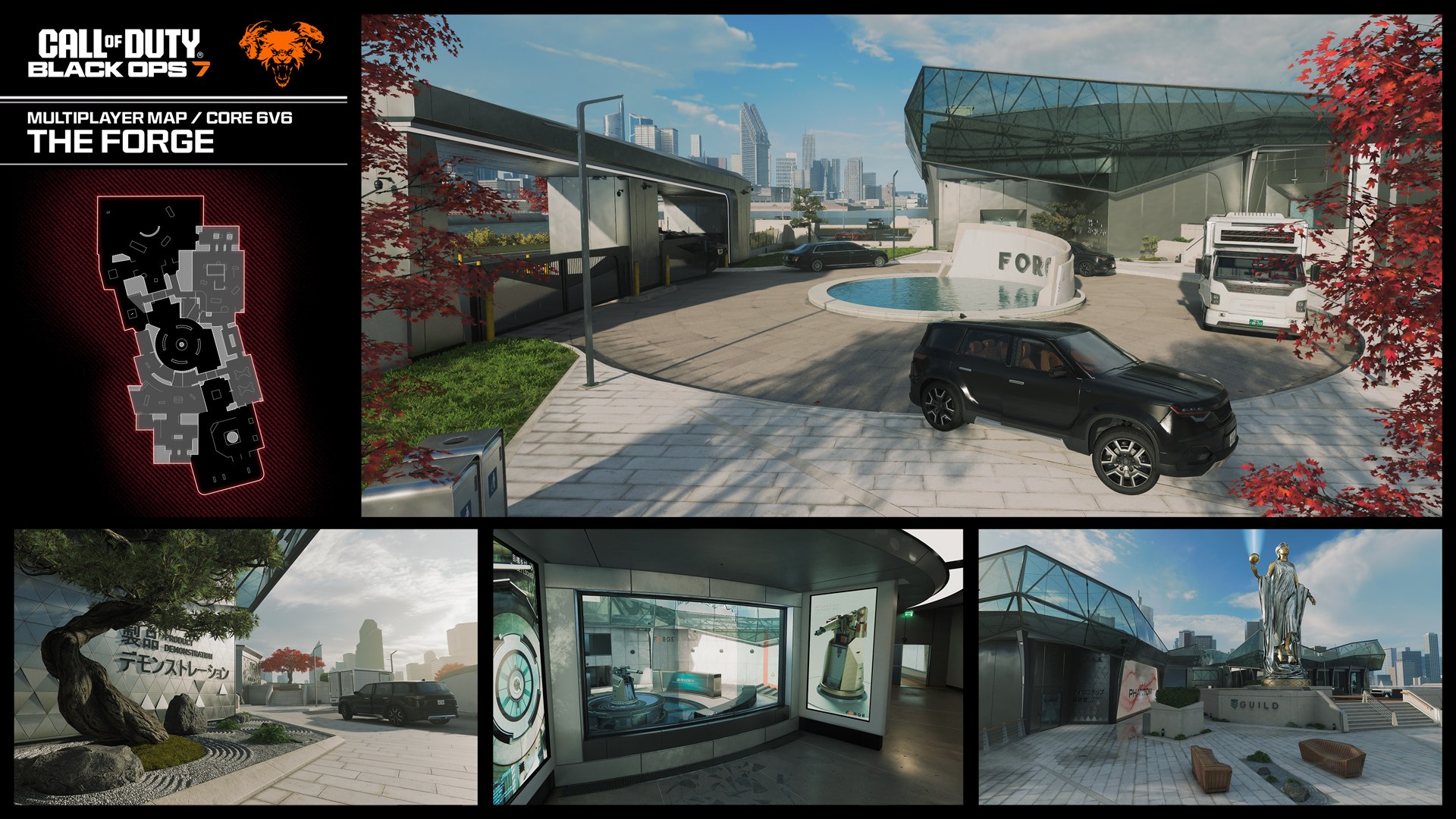 The Forge en Black Ops 7 — plano del mapa (minimapa) y vistas oficiales