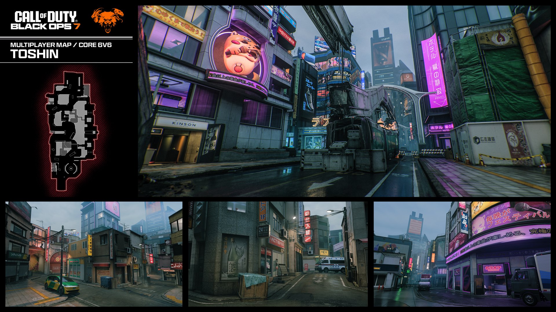 Toshin en Black Ops 7 — plano del mapa (minimapa) y vistas oficiales