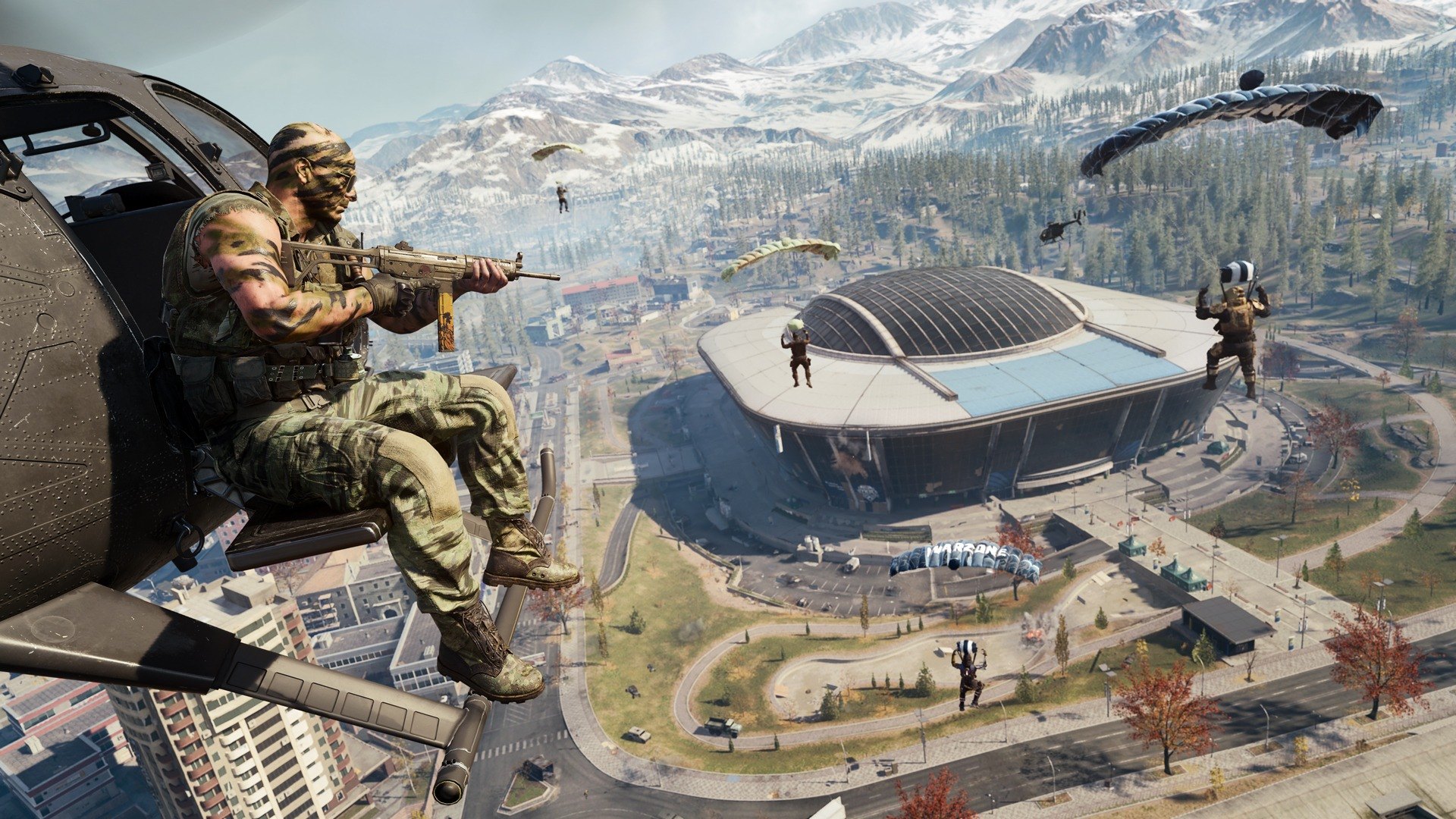 Verdansk en Warzone — vista sobre el Estadio