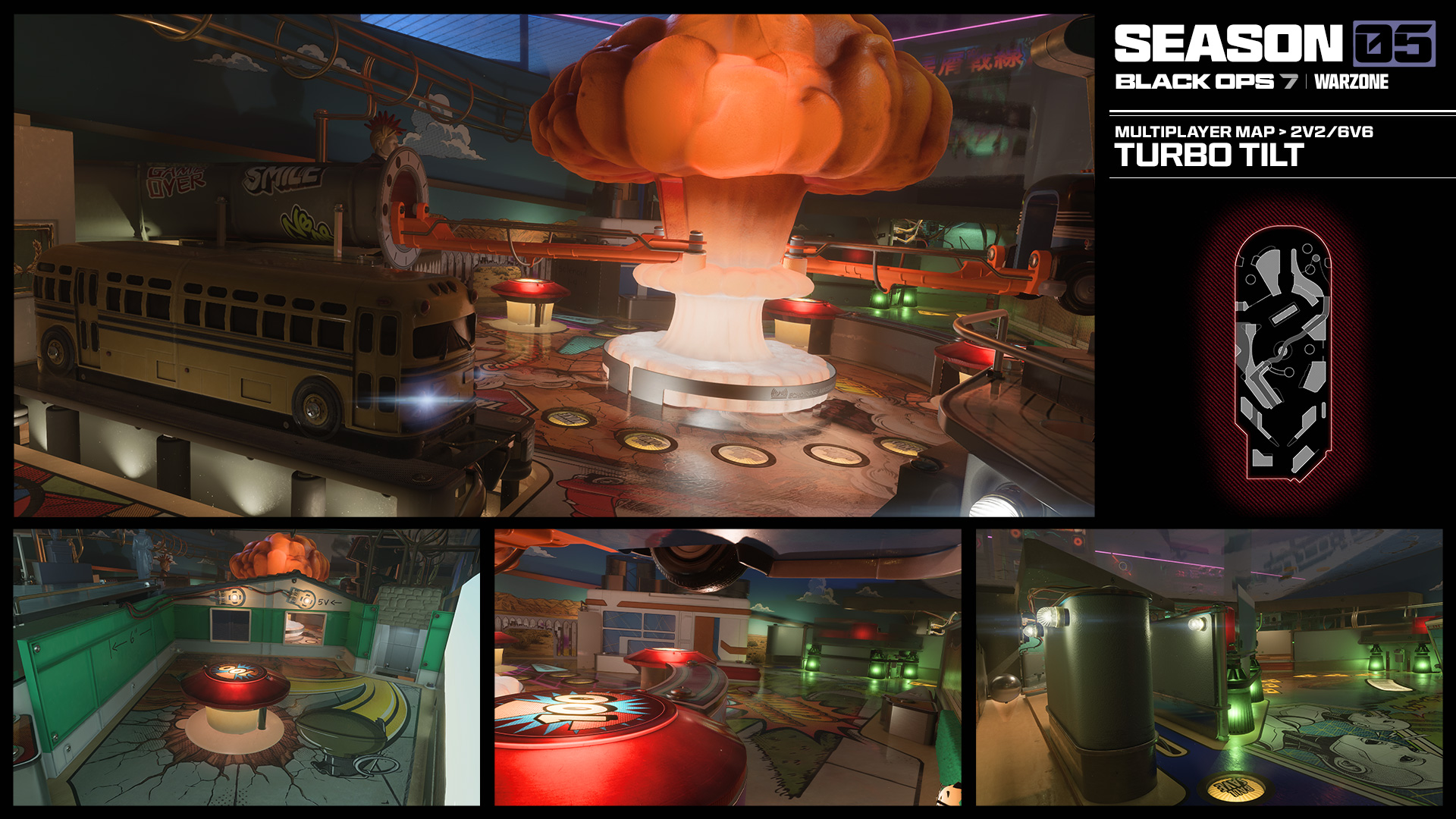 Turbo Tilt, el nuevo mapa de Multijugador con temática de pinball en Black Ops 7